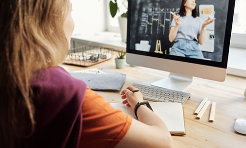 Student in virtual school